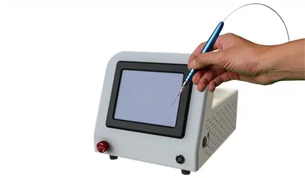 Dental diode laser machine with fiber handpiece