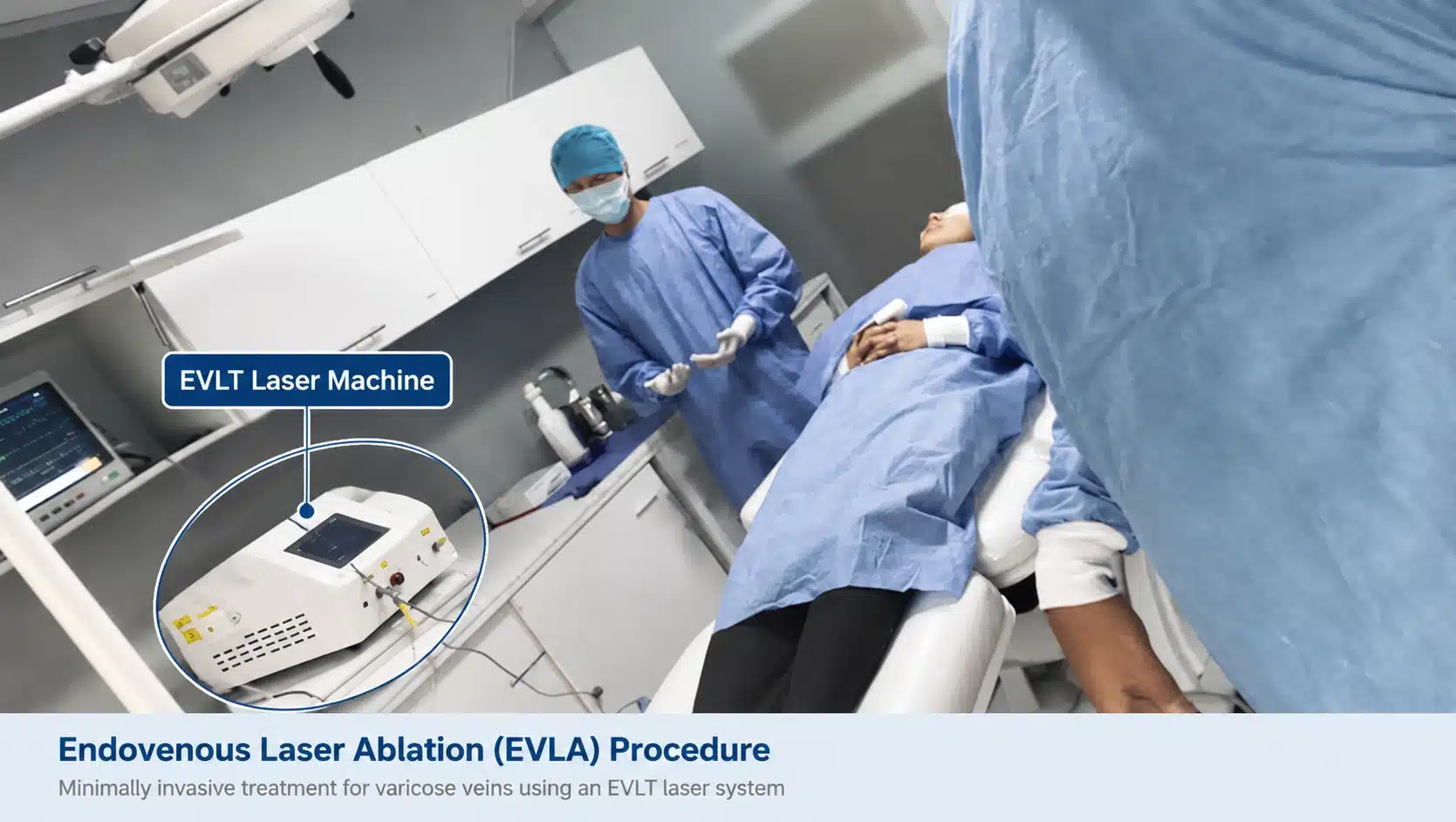 EVLT laser machine used for endovenous laser ablation procedure